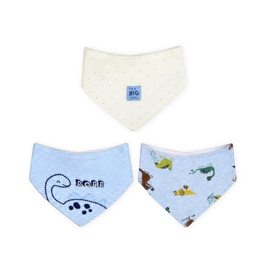 ROAR DINO PRINT BIBS BANDANA PK-3