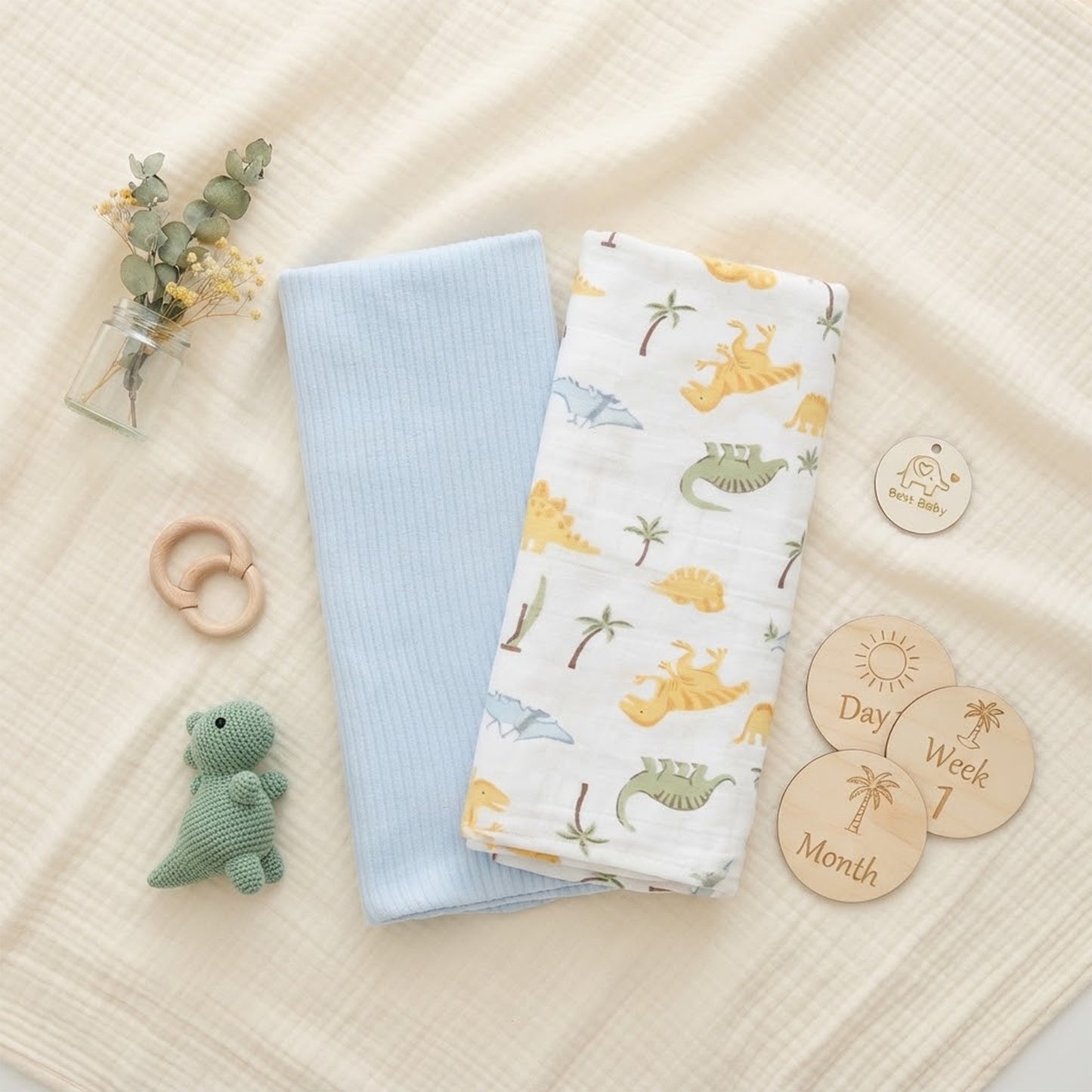 BLUE DINOSAUR WRAPING SHEET PK-2