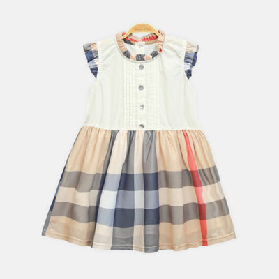 Peachy Plaid Combo Dress