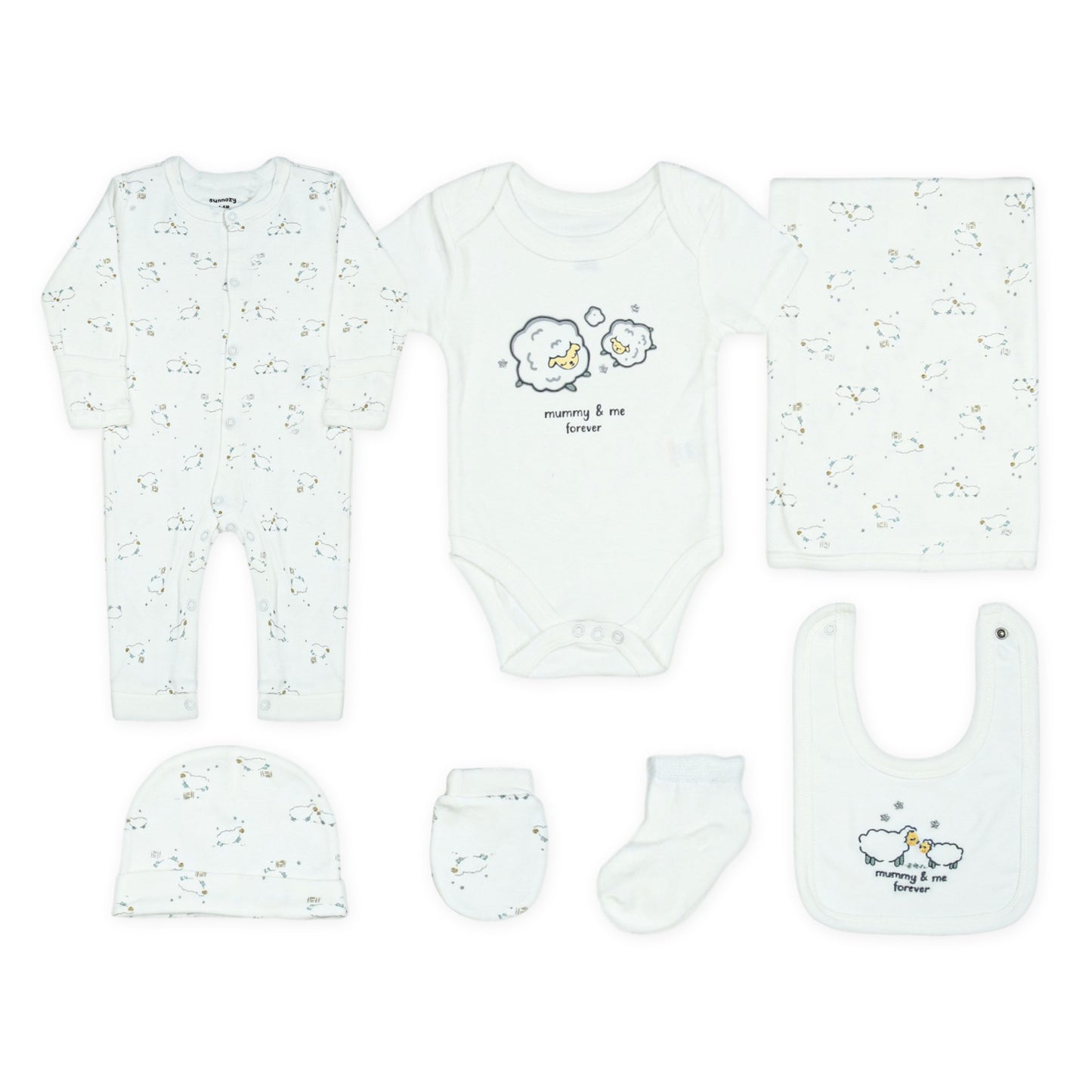 CLOUD WHITE SHEEPISHLY SOFT LAYETTE SET BOY