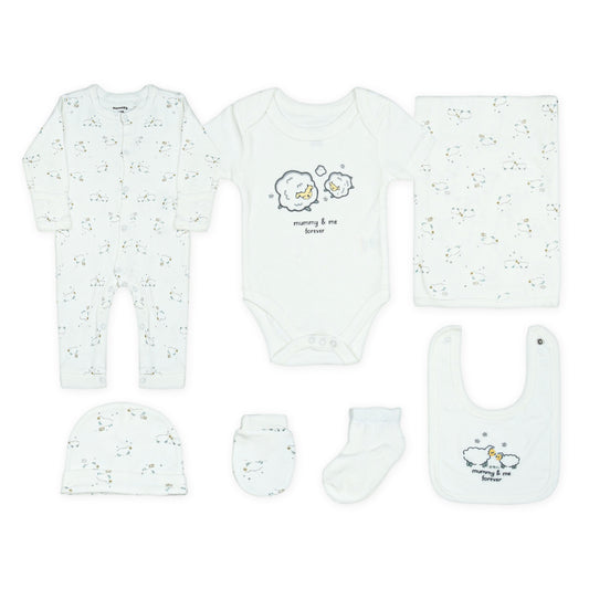 CLOUD WHITE SHEEPISHLY SOFT LAYETTE SET BOY