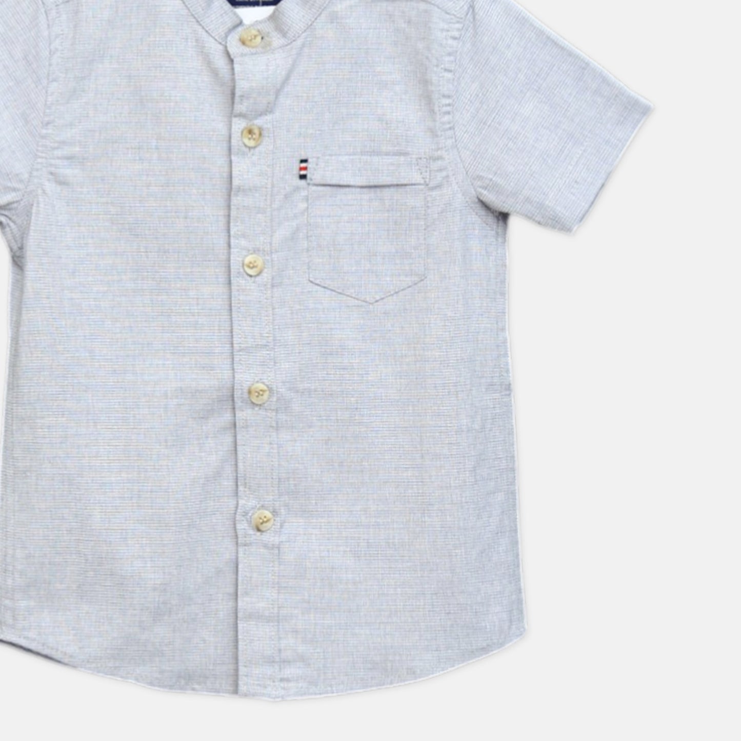 Blue Striped Mandarin Shirt