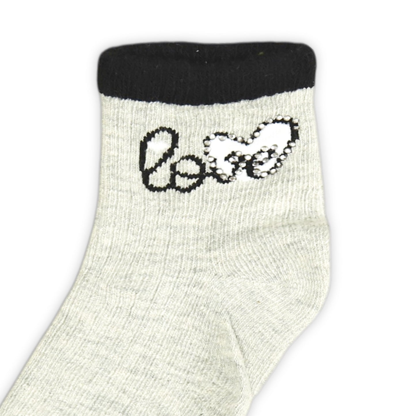 GREY "LOVE" PRINTED GIRL SOCKS