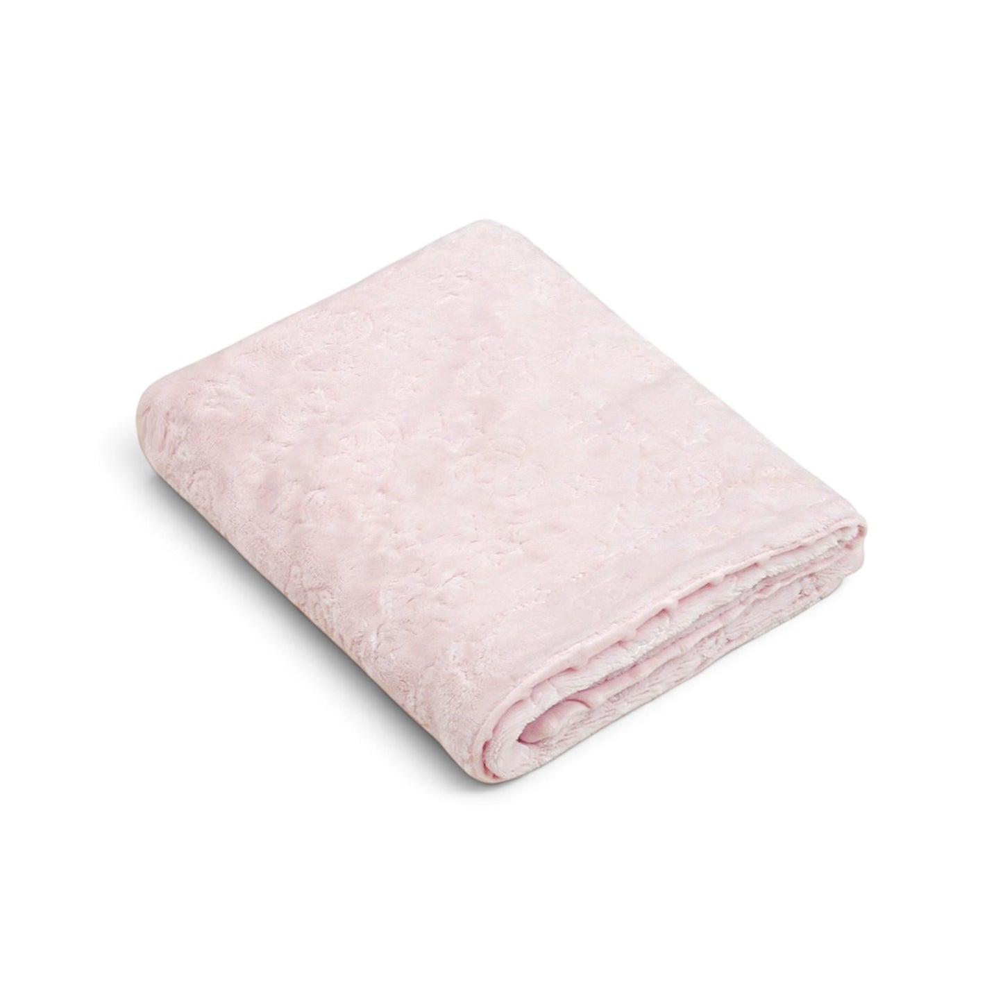 DUSTY PINK EMBOSSED TEDDY BEAR & STAR BLANKET