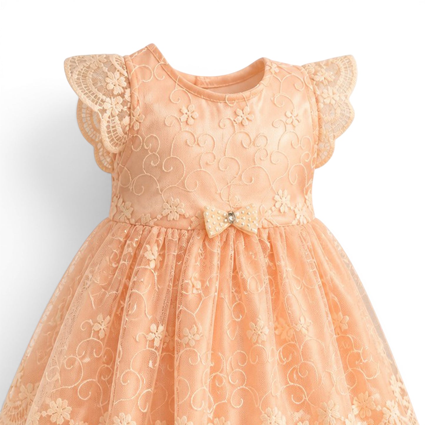 PINK PEARL BOW BABY GIRL FANCY FROCK GIFT SET