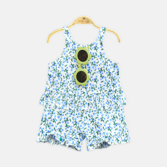 2-Piece Blue Floral Summer Set