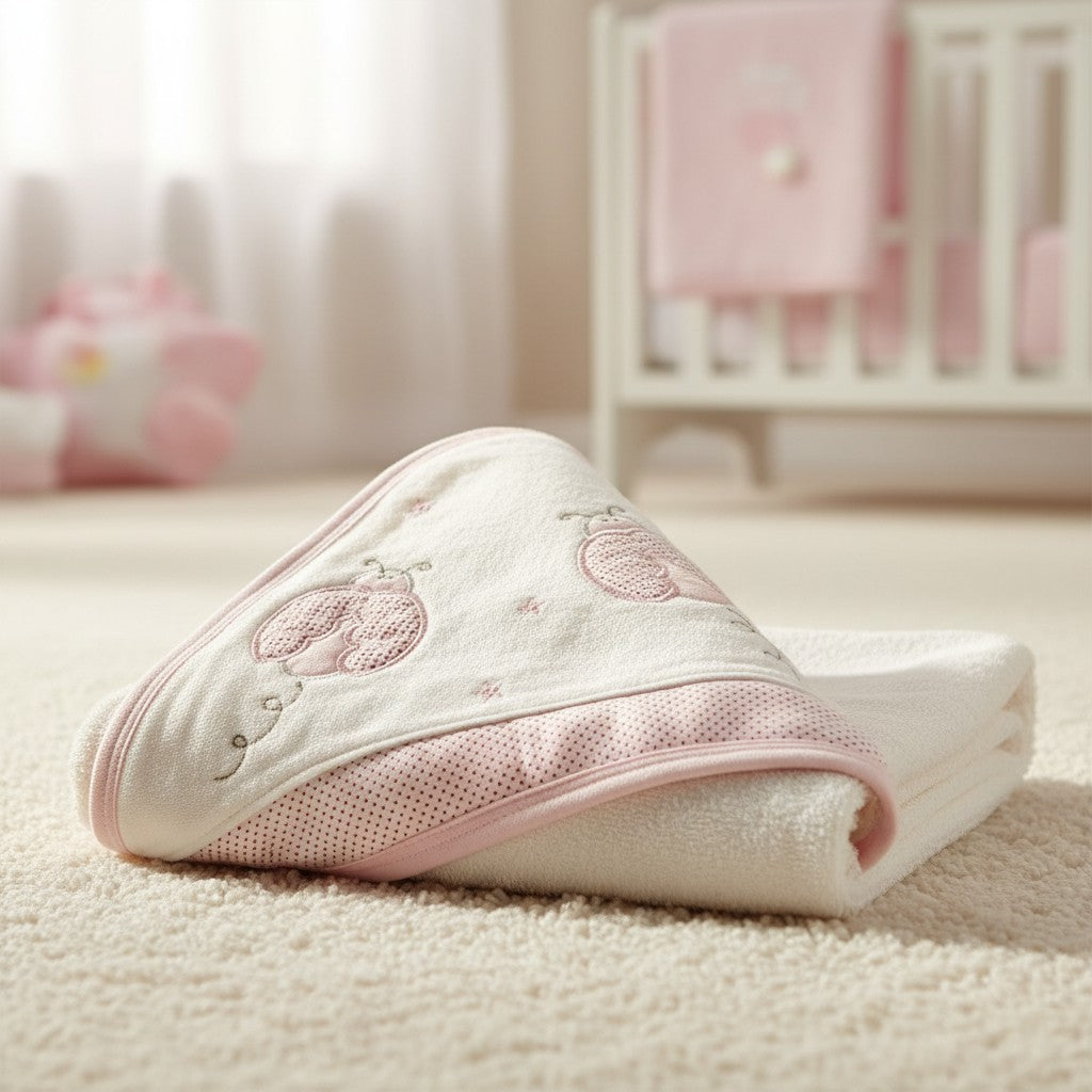 LADYBUG HOODED BATH TOWEL