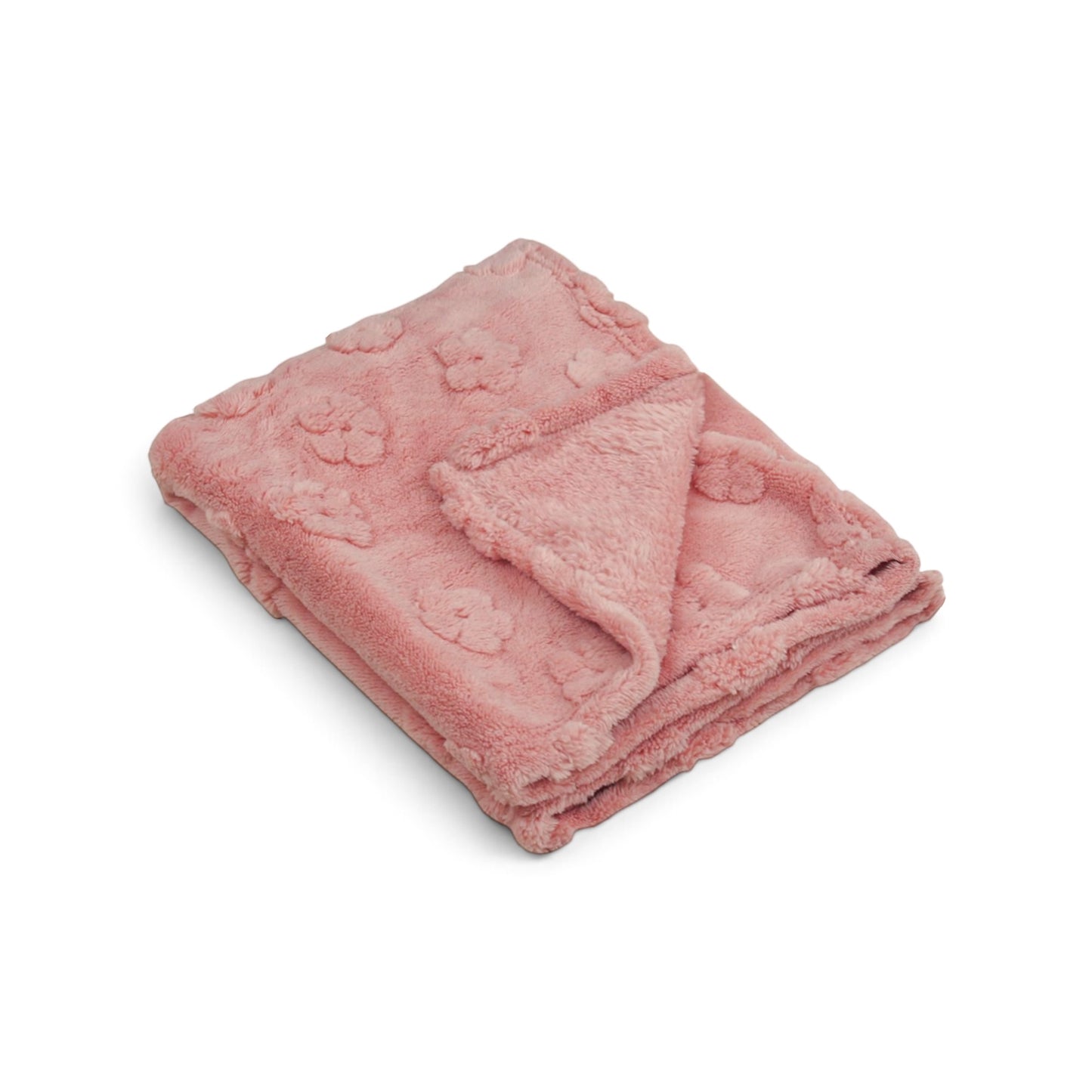 RUSTY PINK EMBOSSED HEART BLANKET