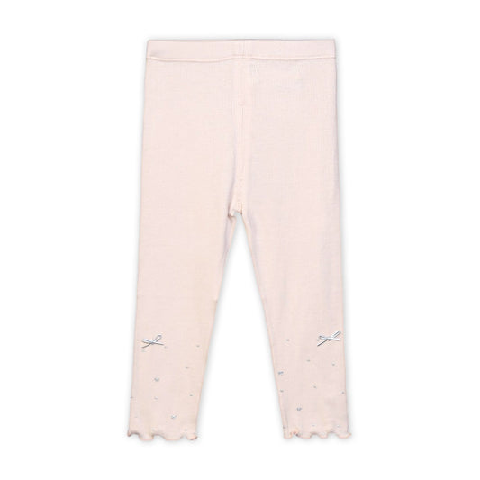 PINK RIBBED BOW TROUSERS