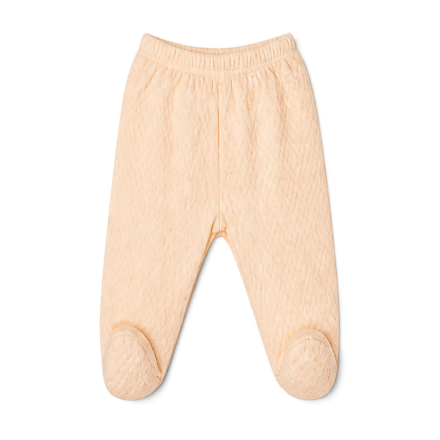 CREAM AND PEACH RUFFLE-FRONT BABY GIRL GIFT SET
