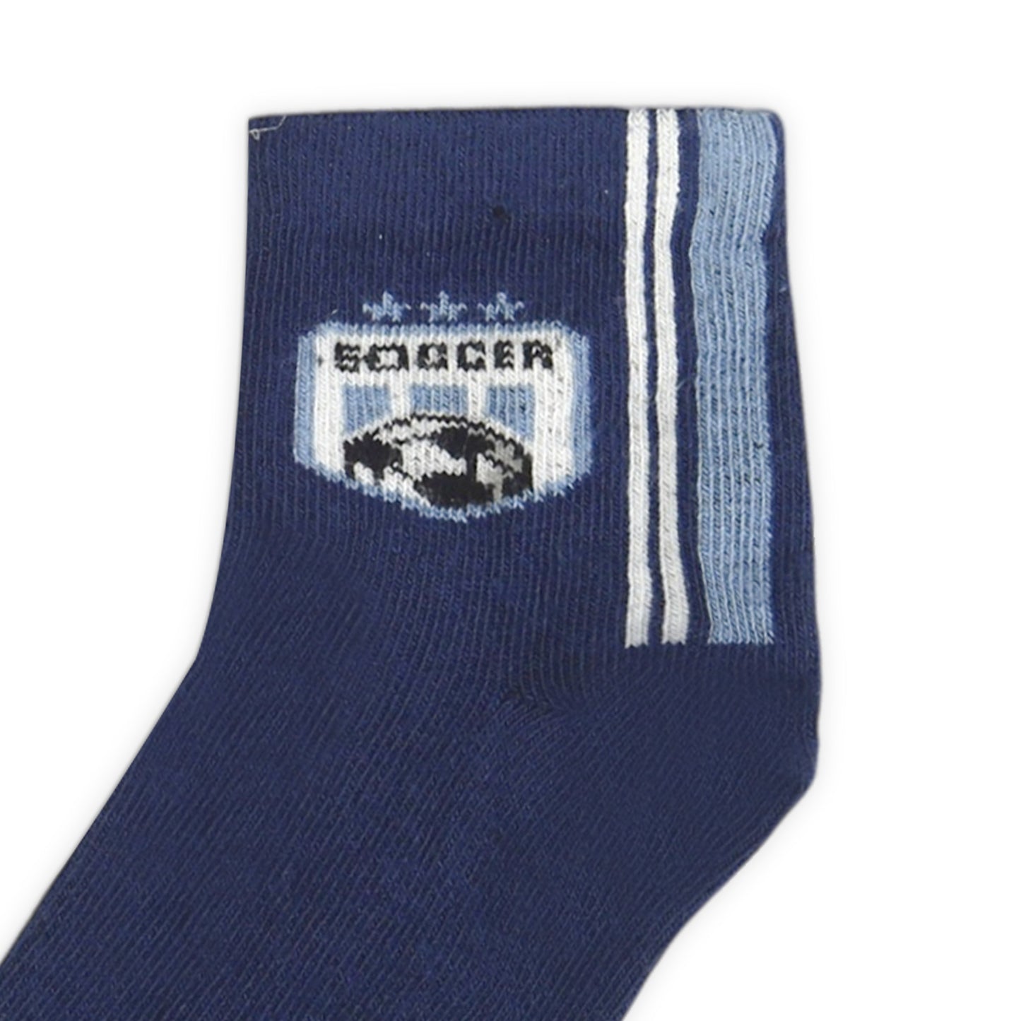 SOCCER THEMED BLUE ANKLE BOY SOCKS
