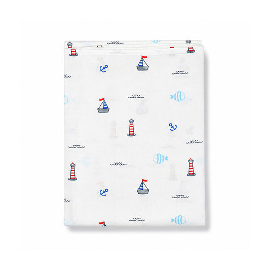 MUSLIN WRAPPING SHEET - NAUTICAL THEME
