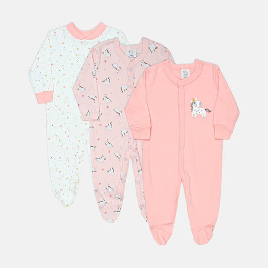 Magical Pony Star Sleepsuits Pk-3