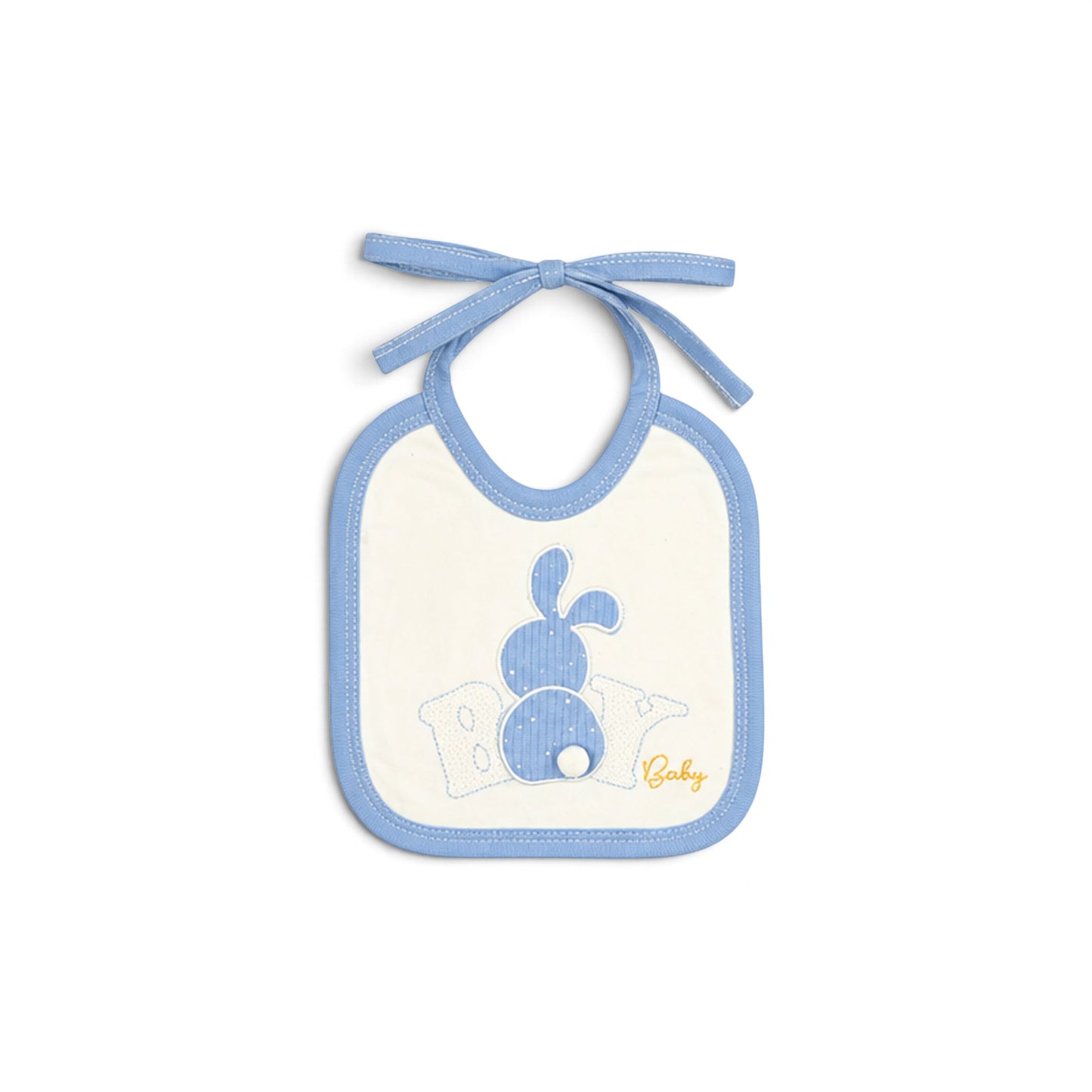 CREAM AND BLUE BUNNY BABY BOY GIFT SET