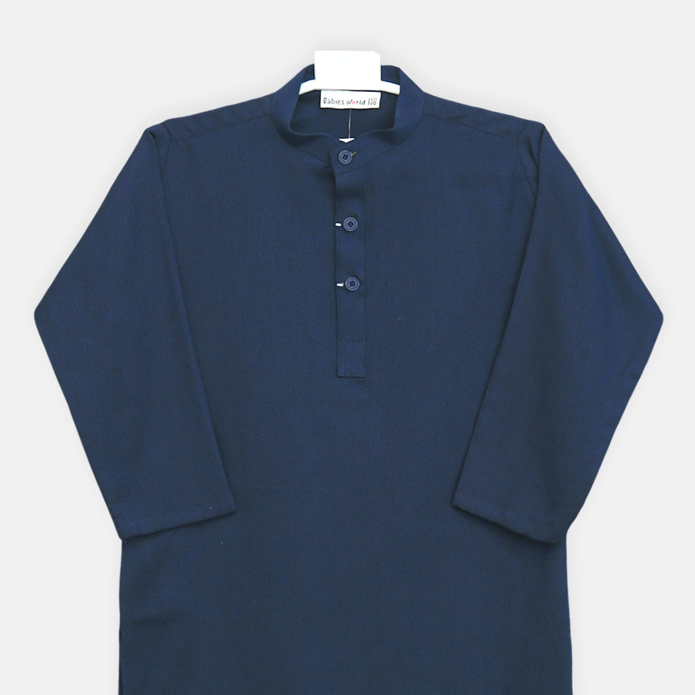 Boys Navy Blue Kurta Pajama