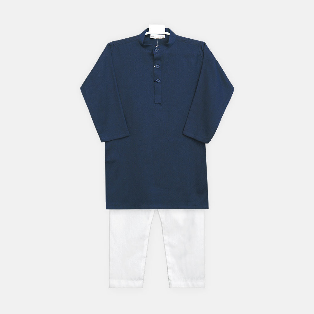 Boys Navy Blue Kurta Pajama