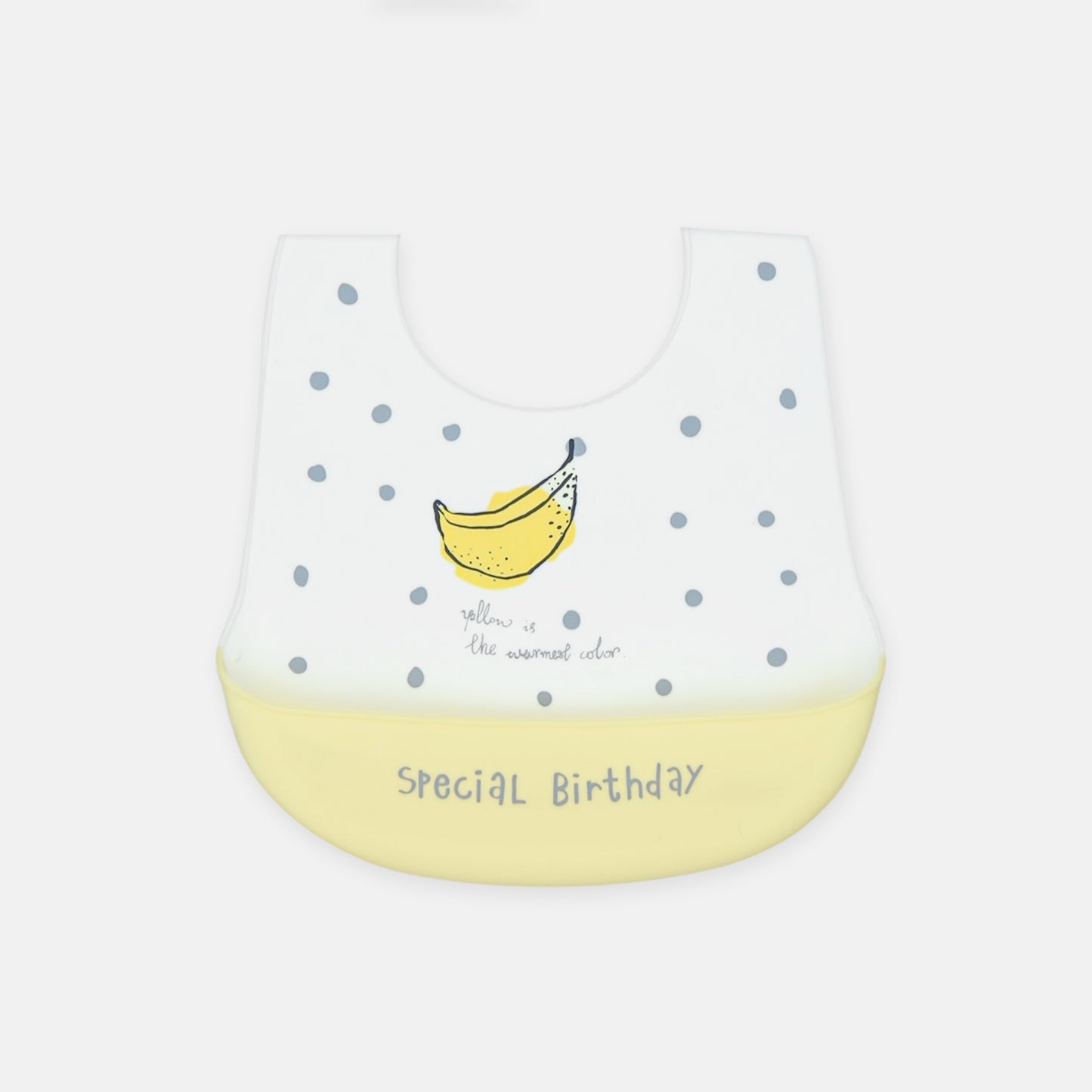 Yellow Banana Polka Dot Silicone Bib