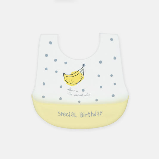Yellow Banana Polka Dot Silicone Bib