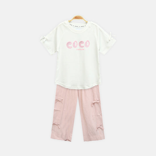 Coco Blossom Set - White N Pink