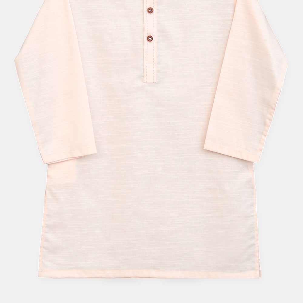 Boys Peach Self Krta Pajama