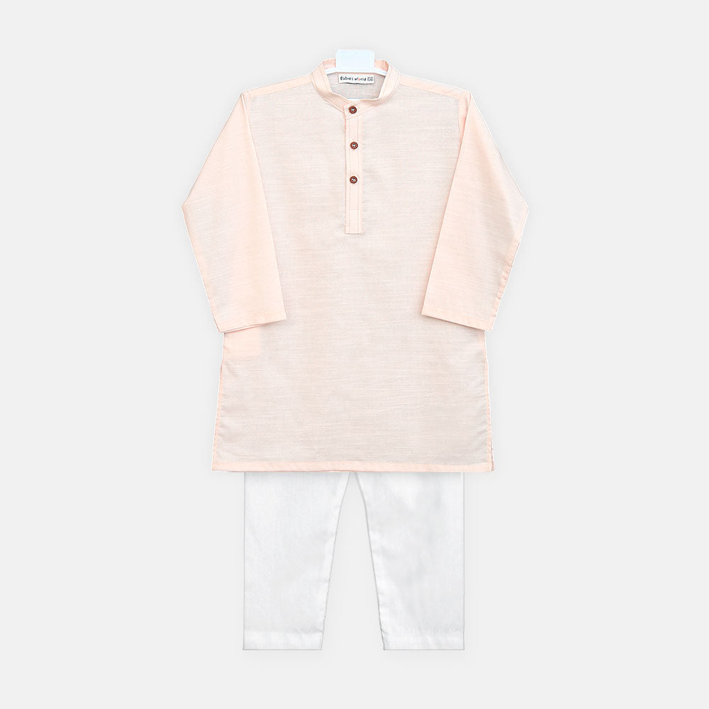 Boys Peach Self Krta Pajama