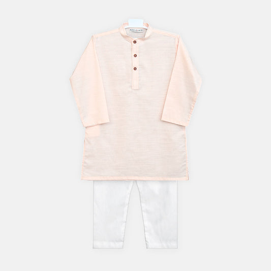 Boys Peach Self Krta Pajama