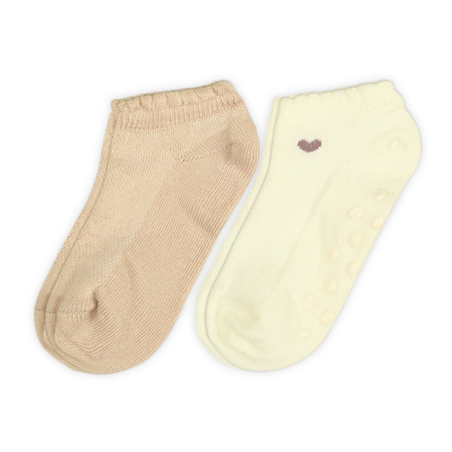 ROSE PINK AND WHITE GRIP GIRL SOCKS PK-2
