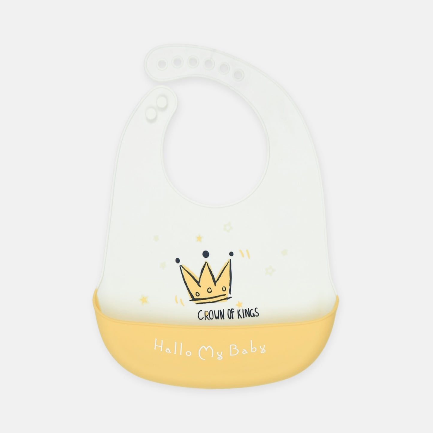 "Crown King" Yellow Silicone Bib