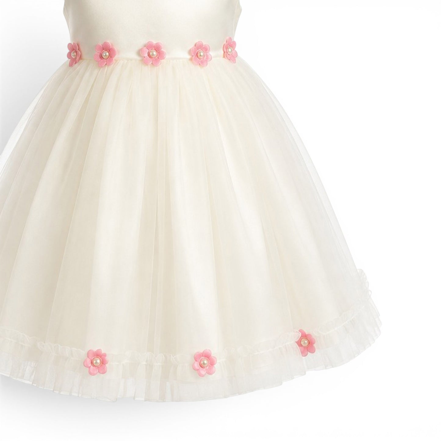 WHITE FLORAL BABY GIRL FANCY FROCK GIFT SET