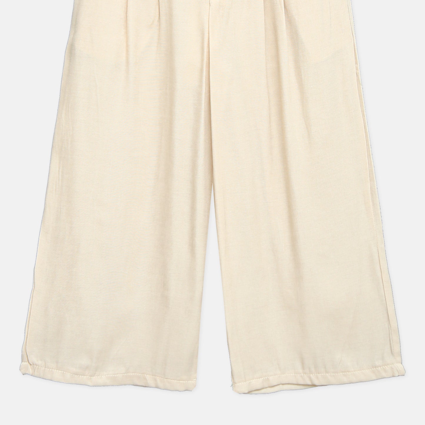 Beige Wide-Leg Trousers