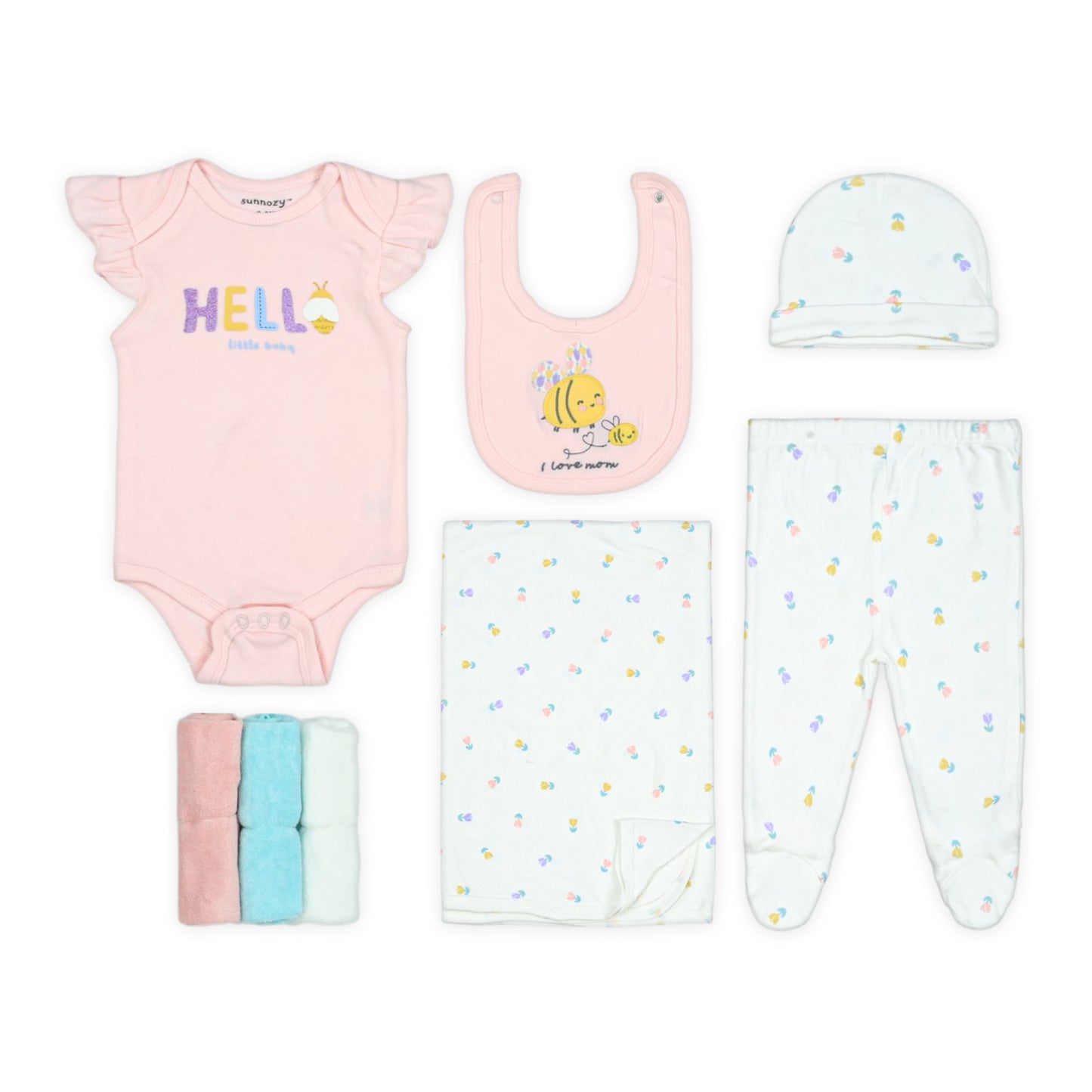 PINK SPRING BLOOM LAYETTE SET GIRL