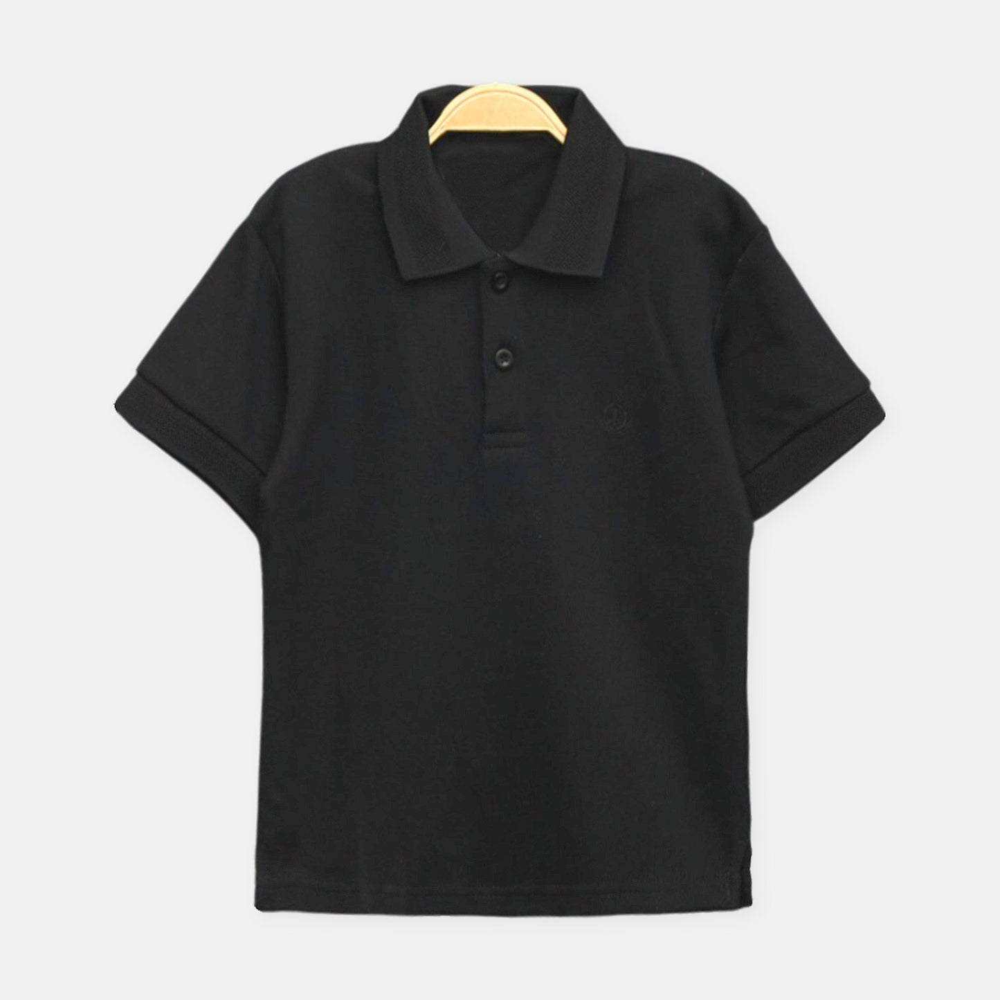 Black Textured Polo