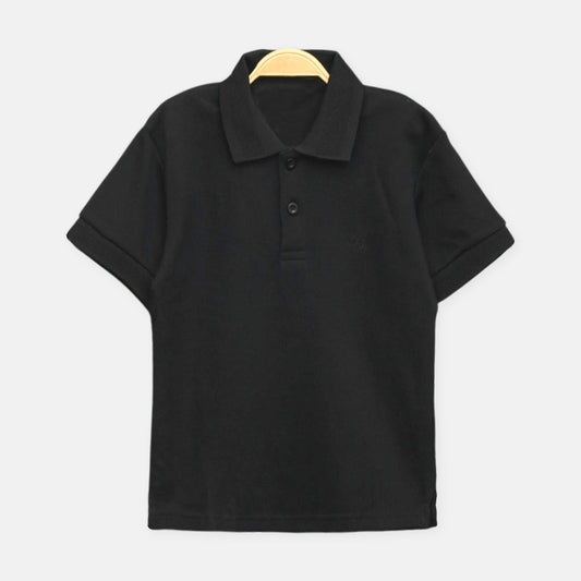 Black Textured Polo