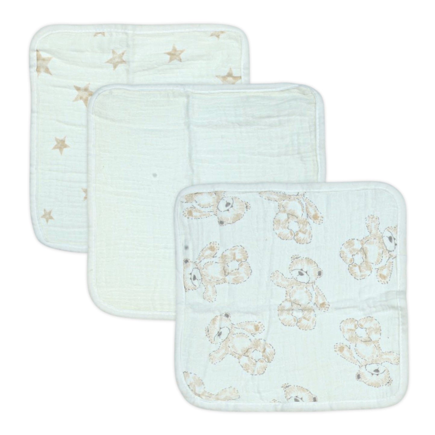 FACE TOWEL MUSLIN PK-3 GOLDEN GALAXY