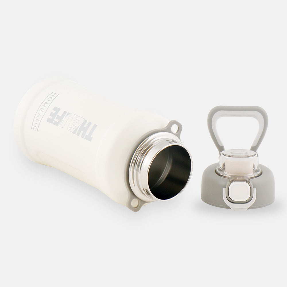 HOMEATIC STEEL WATER BOTTLE 1000 ML WHITE SPORTS