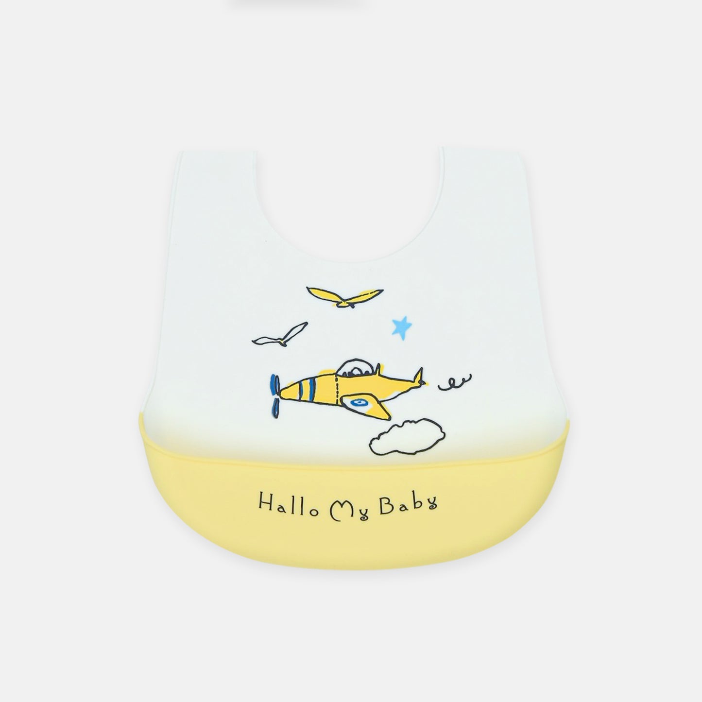 Yellow Giraffe Silicone Pocket Bib