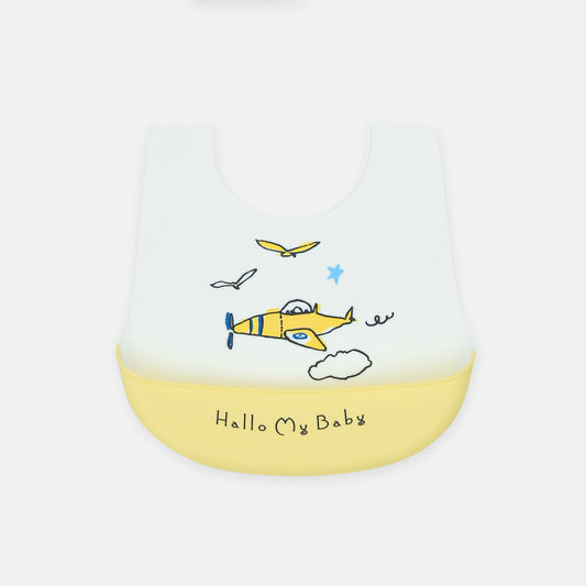 Yellow Giraffe Silicone Pocket Bib