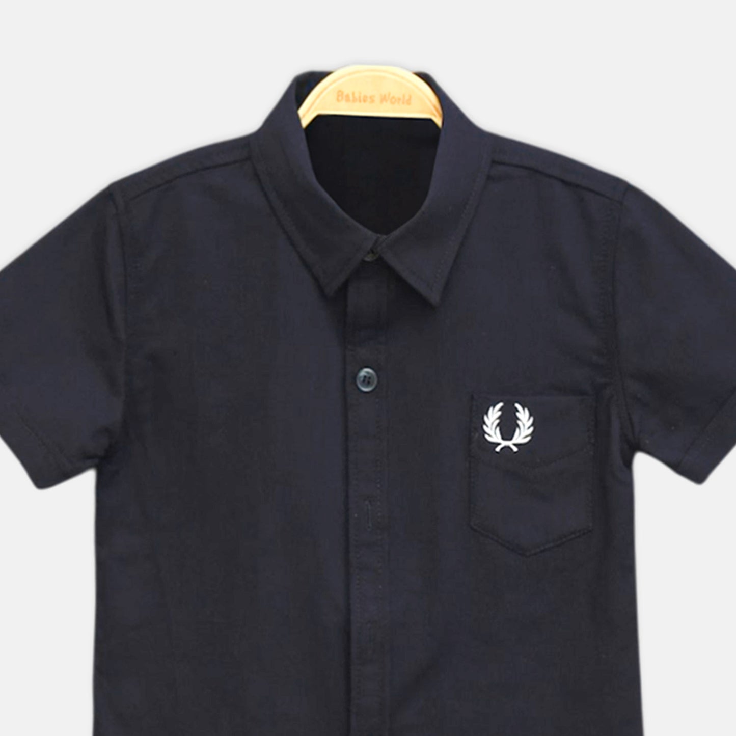 Navy Embroidered Pocket Shirt