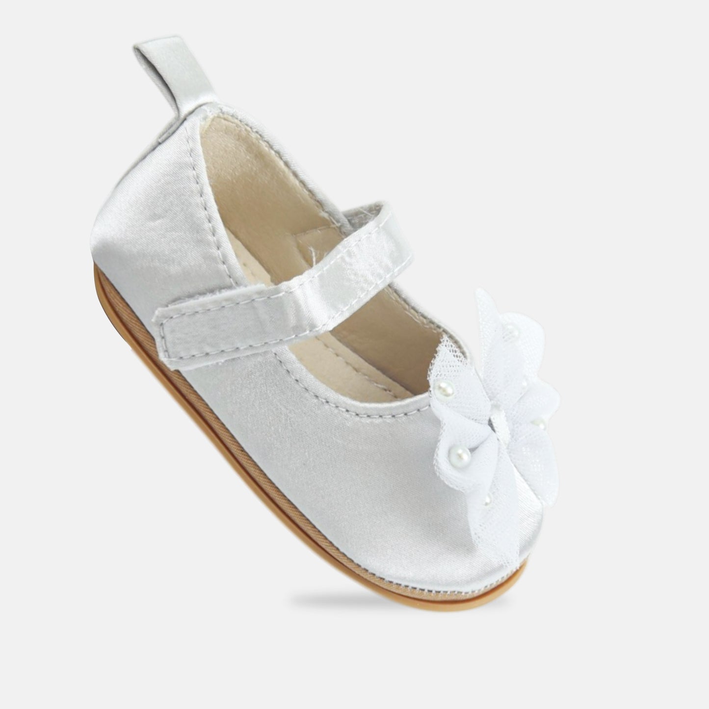 Girl Ash Grey Bow Pre-Walker