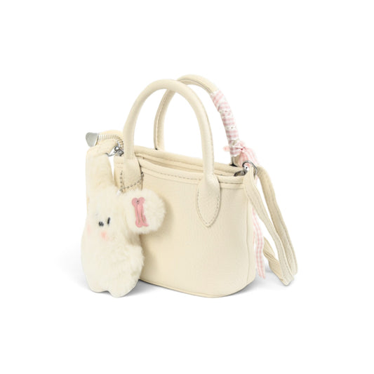 Cute White Coquette Mini Bucket Bag