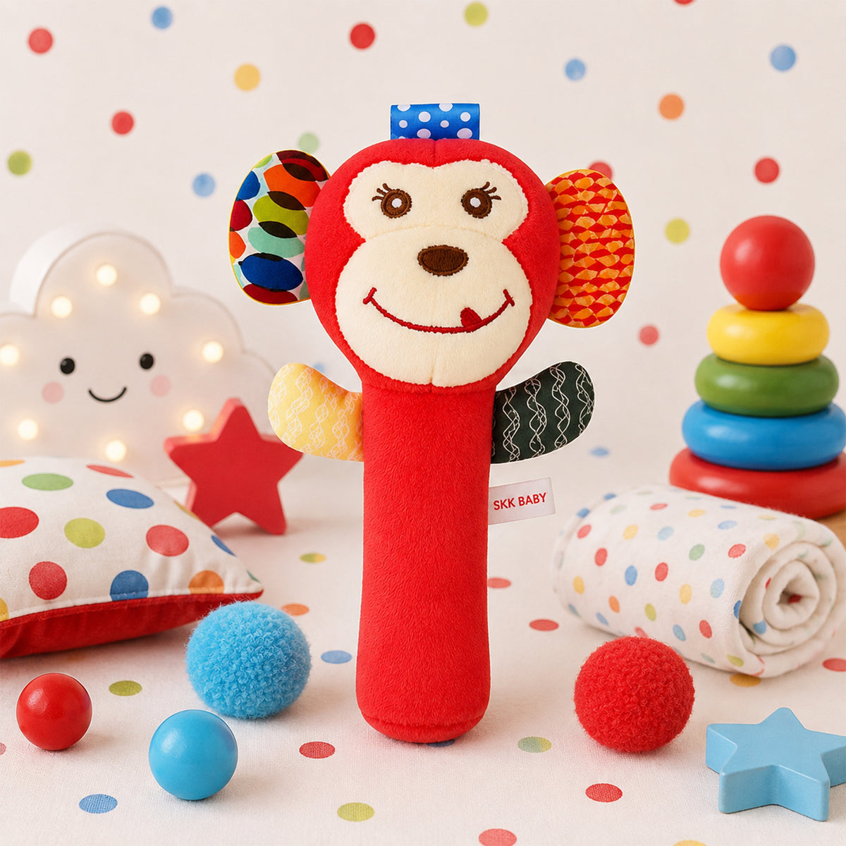 SKK BABY MONKEY PLUSH SQUEAKER TOY