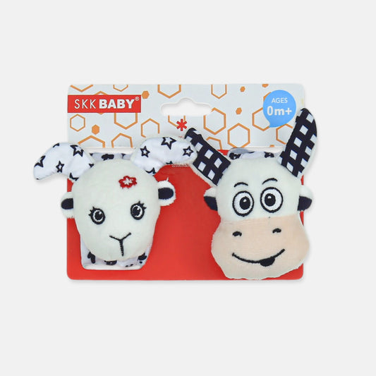 SOFT SENSORY ANIMAL WRIST RATTLES