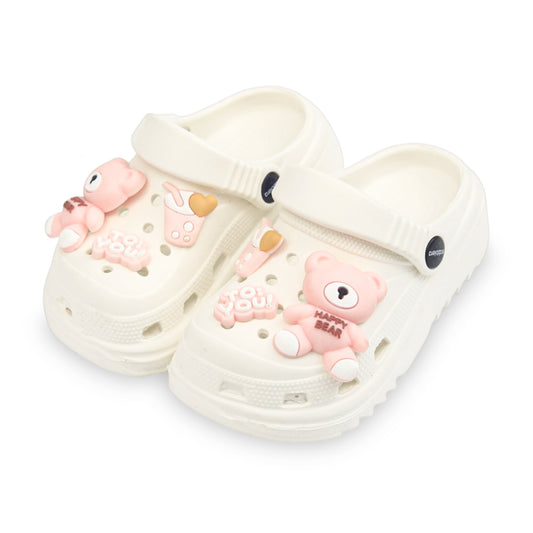 GIRL'S HAPPY BEAR CROCS – WHITE