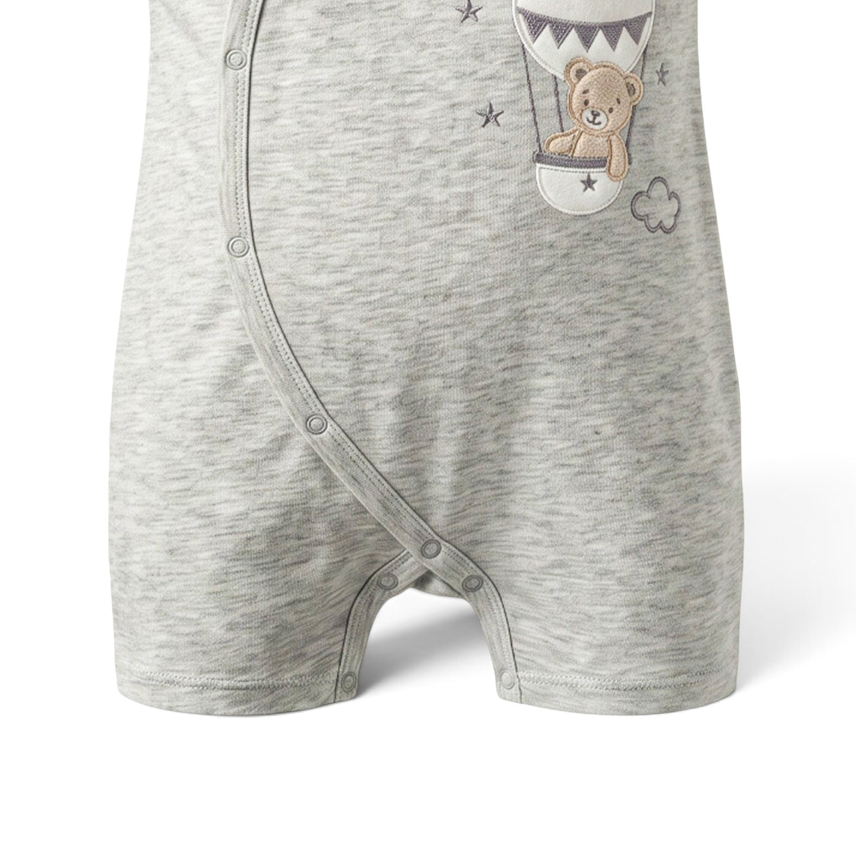 GREY "HOT AIR BALLOON BEAR" ROMPER