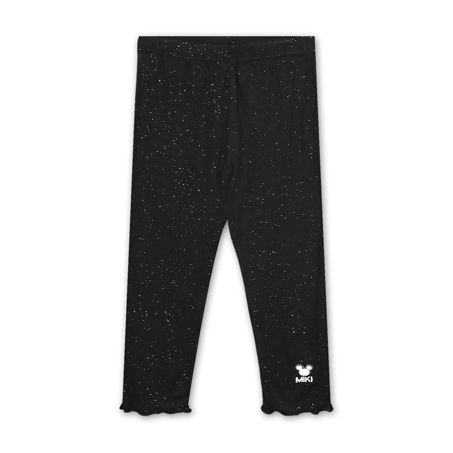 BLACK GLITTER MICKEY TROUSERS