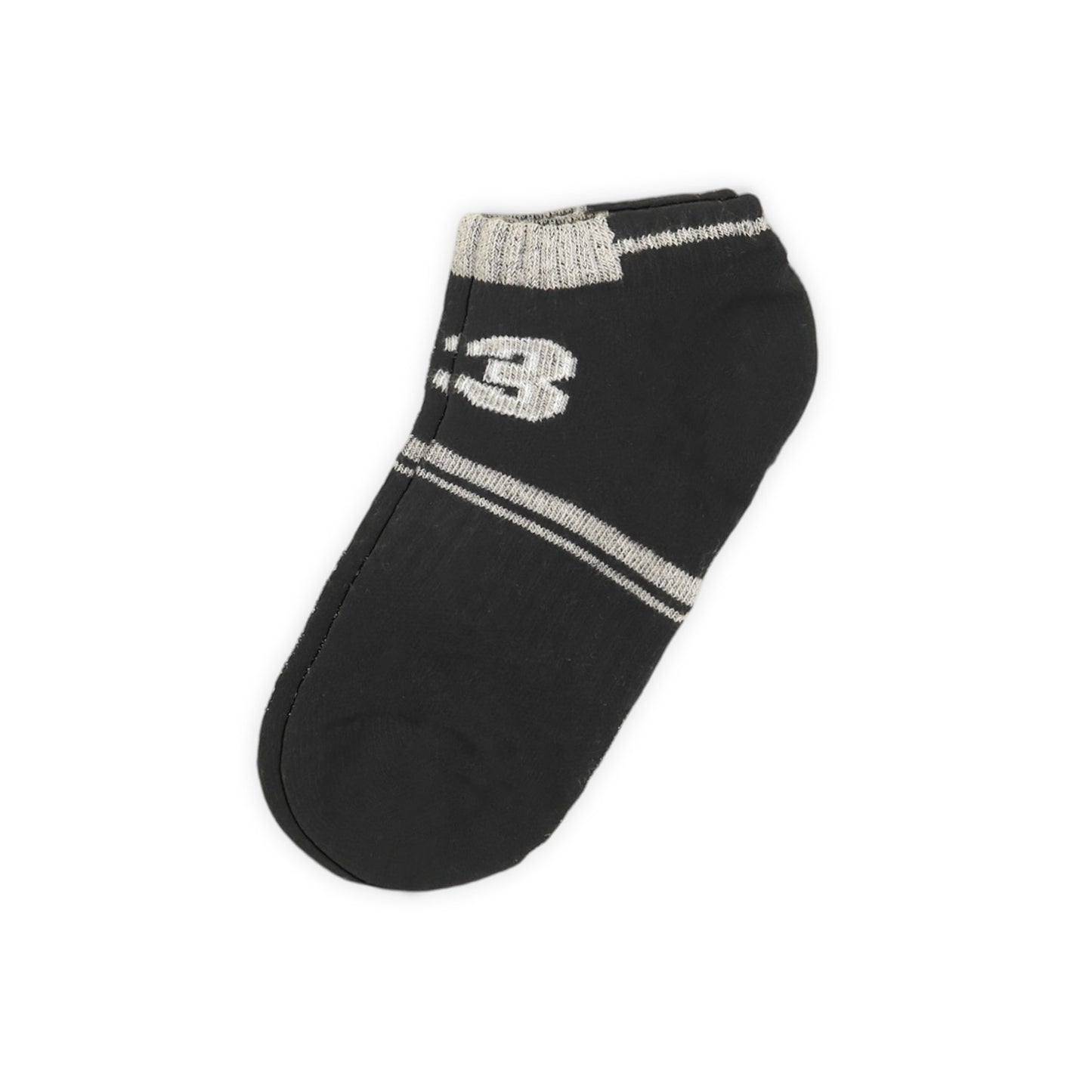 NUMBERED BLACK ANKLE BOY SOCKS