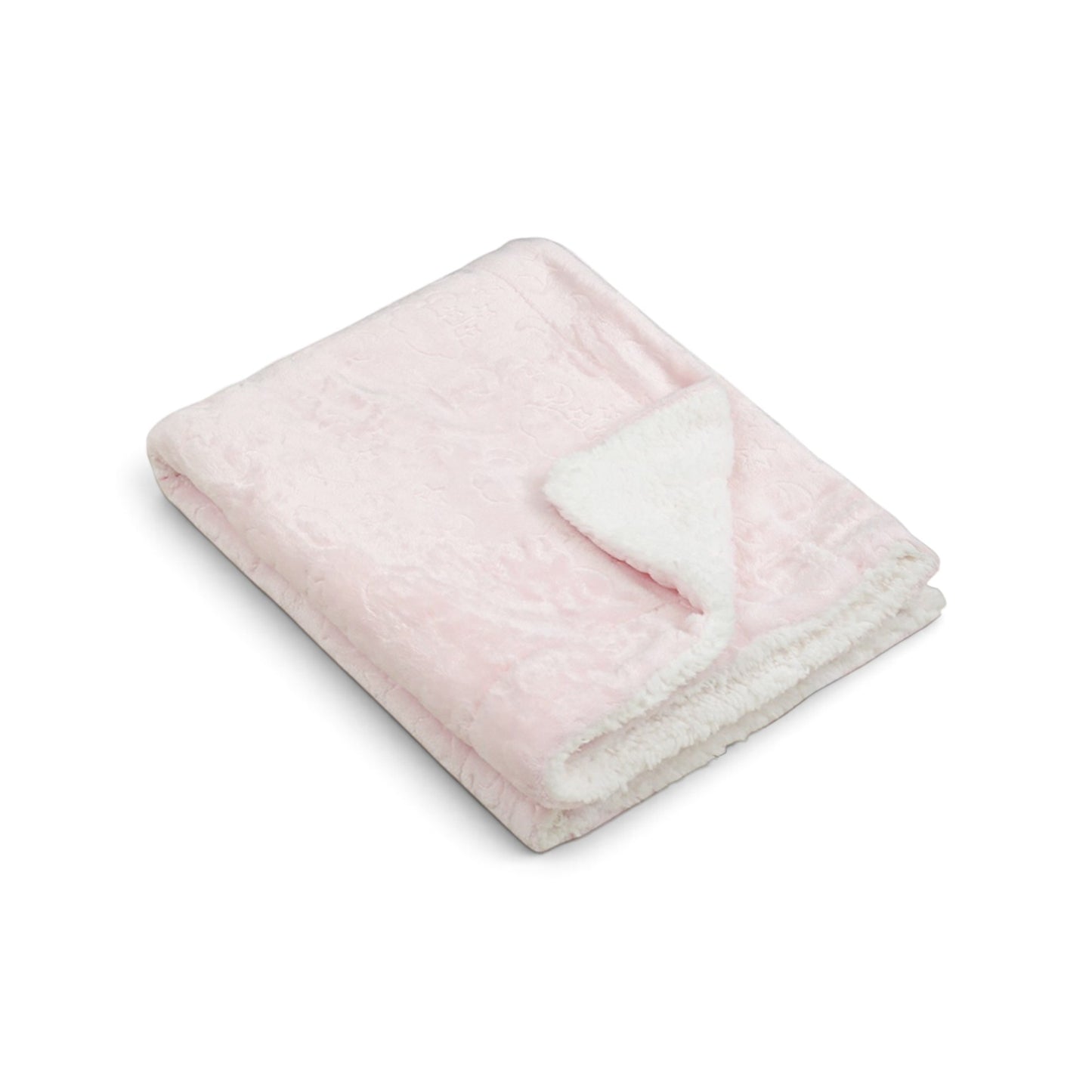 PINK CLOUD & MOON EMBOSSED REVERSIBLE BLANKET