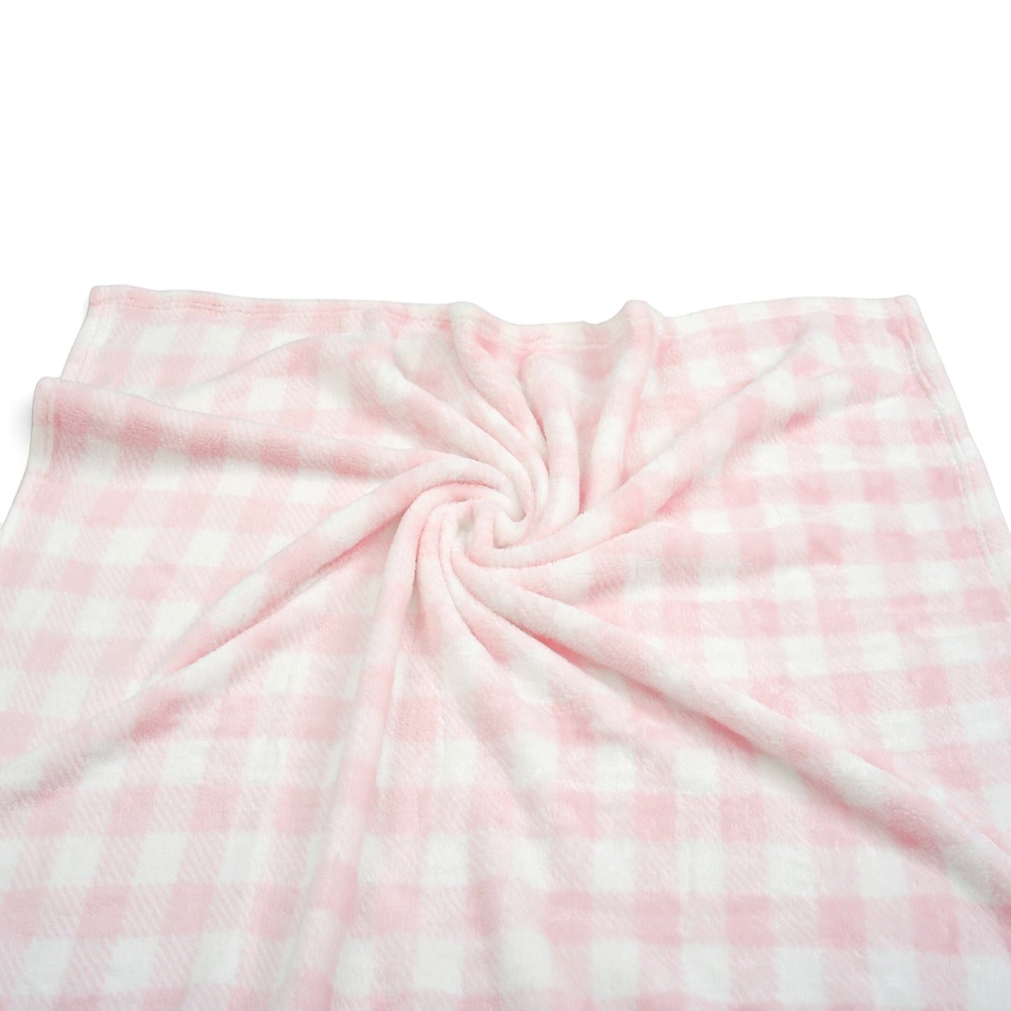 PINK & WHITE GINGHAM CHECK BLANKET