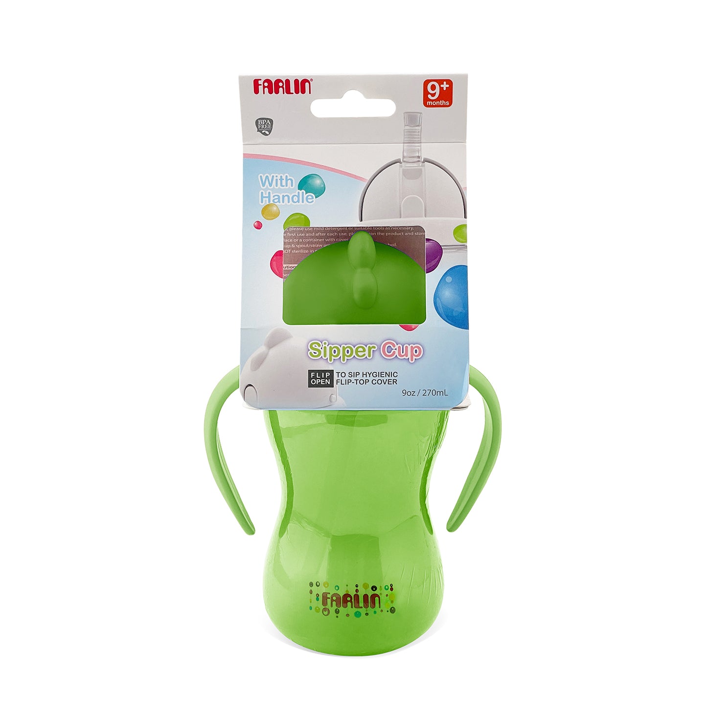 Farlin Sipper Cup With Handle Green - 270ml