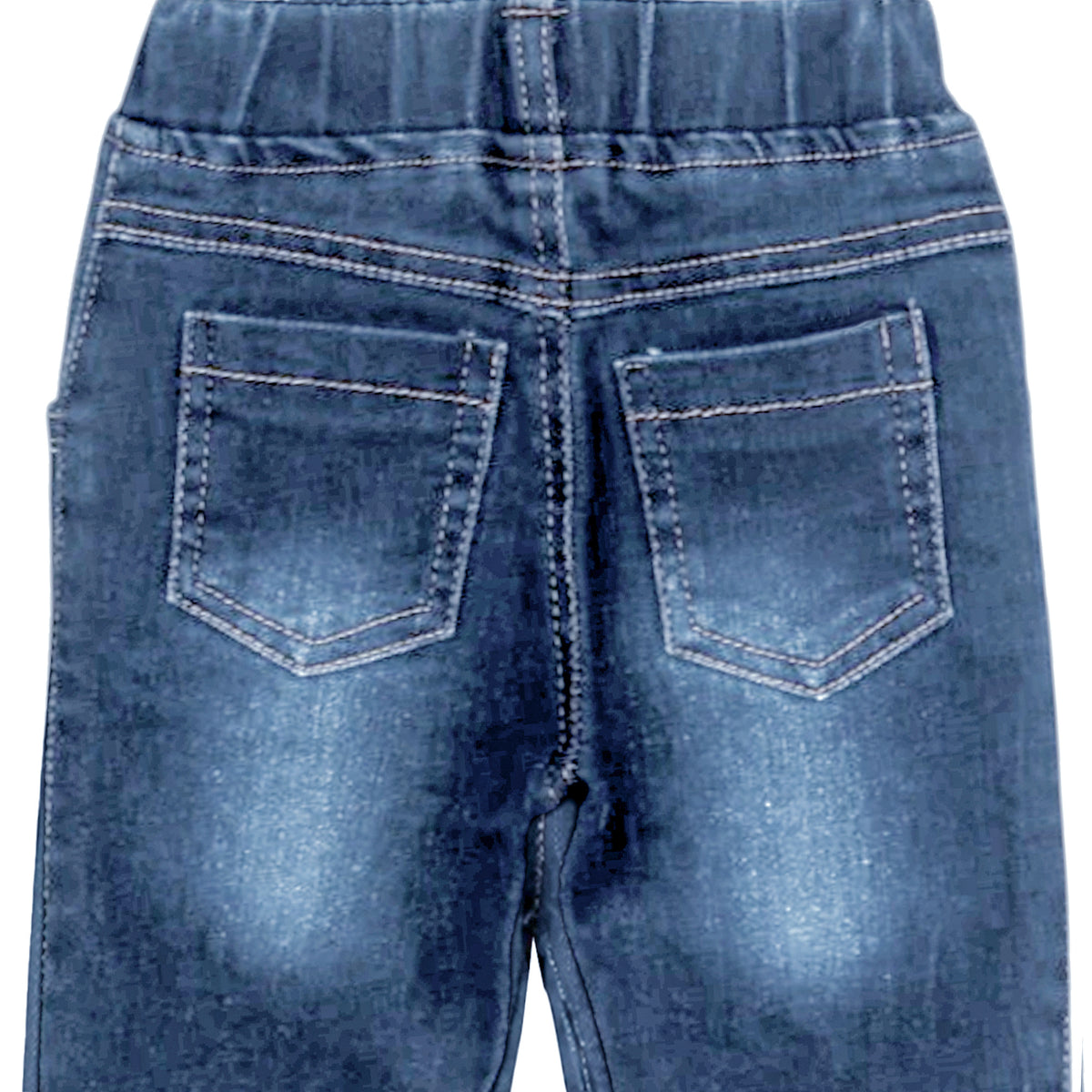BABY GIRL LIGHT WASH EMBROIDERED DENIM JEANS (CAPRI)